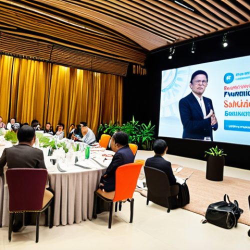**

"A vibrant scene at a social impact investment conference in Bangkok. Thai investors, entrepreneurs, and NGO representatives network, discussing sustainable solutions for education, environmental conservation, and healthcare. Modern, eco-friendly event space with Thai design elements."

**